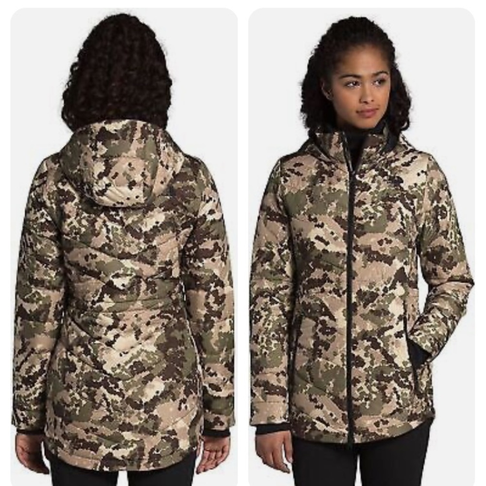 NWT North Face Tamburello Parka - Burnt Olive Green Digi Topo Print - Picture 7 of 15